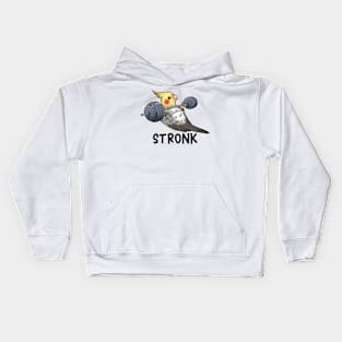 Fit and Fearless Cockatiel: A Powerful Workout Design Kids Hoodie